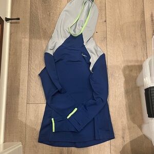 Nike Blue and Gray Long Sleeve Hoodie